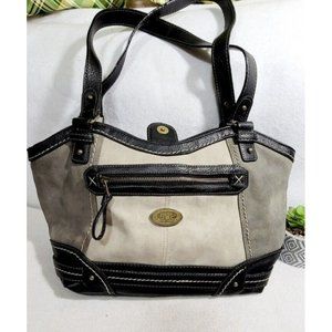 BOC Gray‎ Dove & Black Cronton Vinyl Tote	Bag